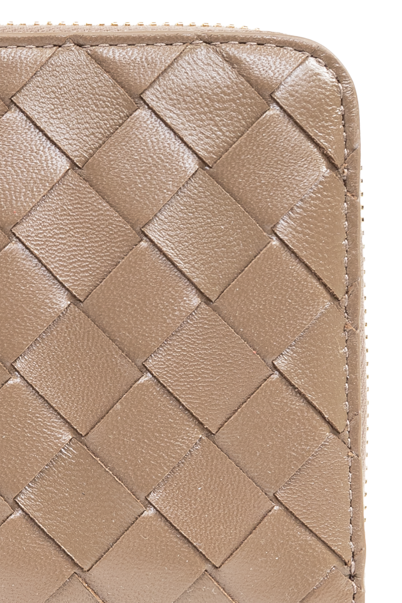 24PF new/BOTTEGA VENETA 二つ折ジップウォレット Wallet Brown Bottega Veneta Intrecciato Wallet Brown Zippy Style